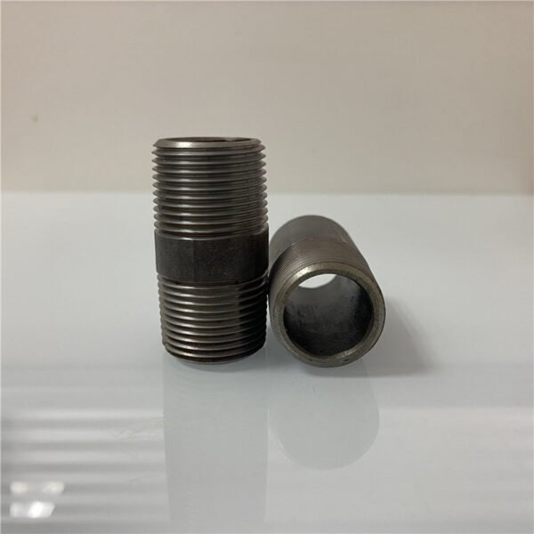 Black Seamless Steel Pipe Nipple — NPT Threaded ASTM A106 Factory Direct