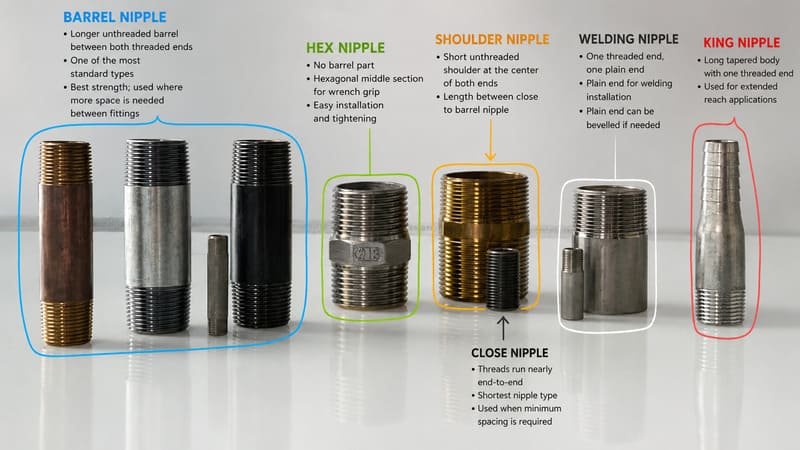 types of pipe nipple