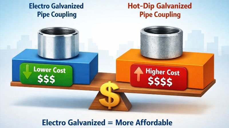 electro galvanized vs hot dipped pipe coupling