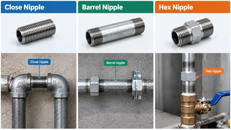 how to install pipe nipple
