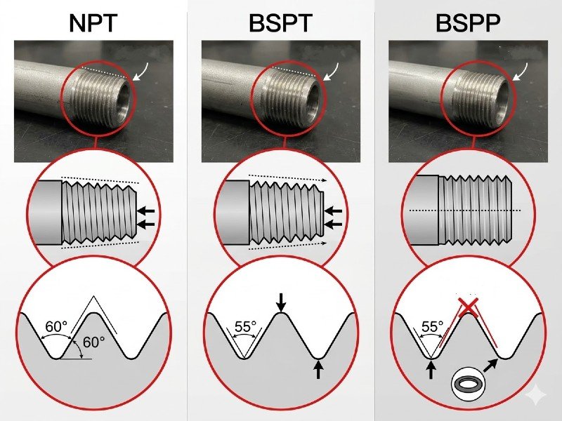 difference between npt and bsp