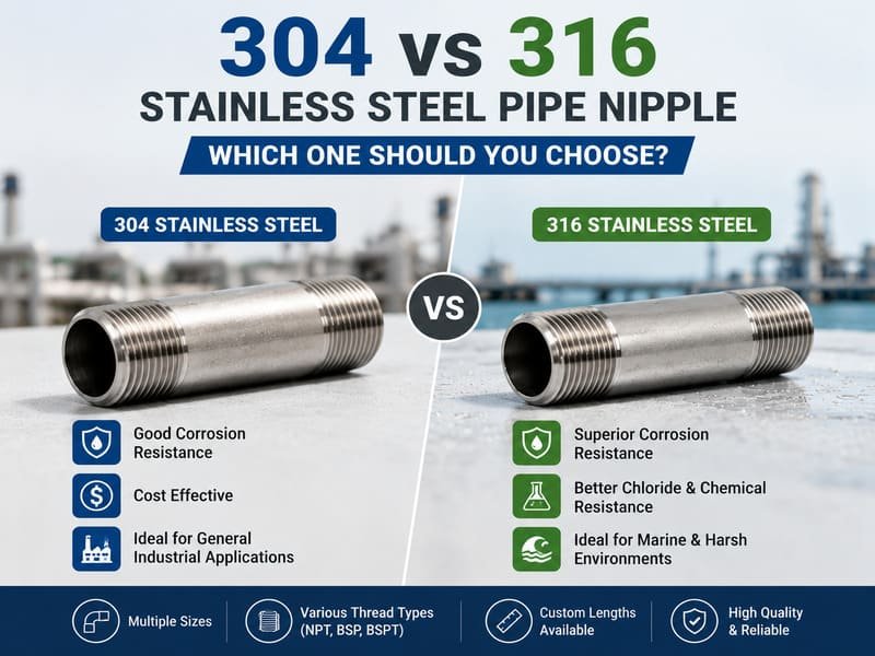 304 vs 316 stainless steel pipe nipple