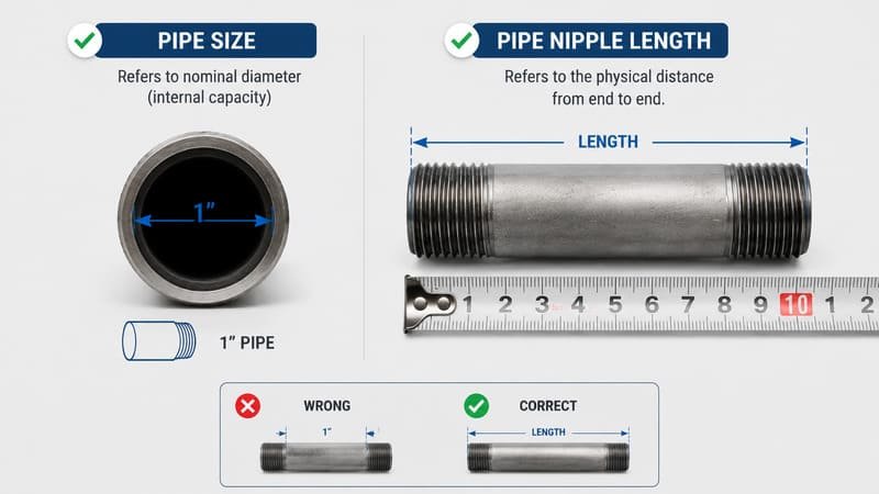 how long is a pipe nipple