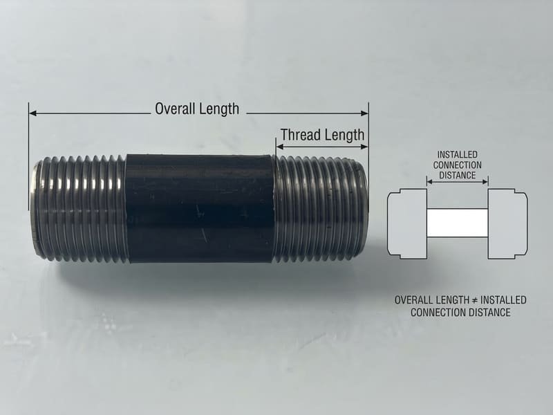 pipe nipple length