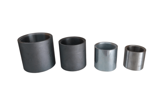 Various sizes of steel pipe couplings